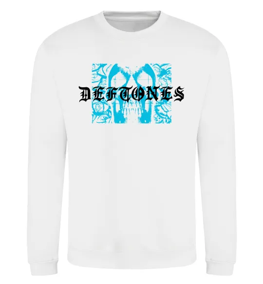 Світшот Deftones blue skull Білий фото
