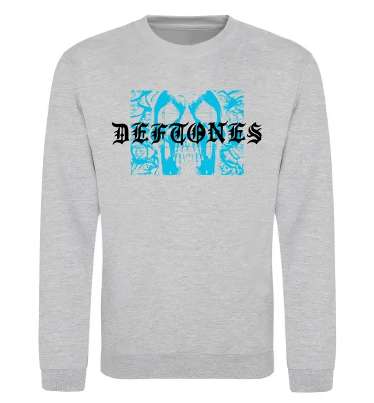 Світшот Deftones blue skull Сірий меланж фото