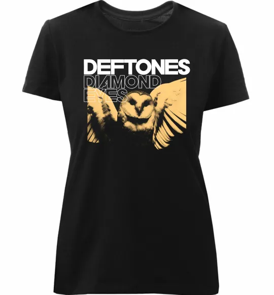 Женская премиум футболка Deftones diamond eyes Черный фото