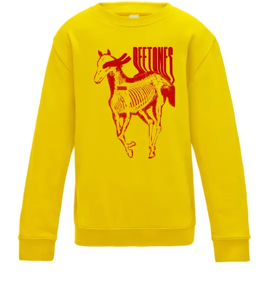 Детский Свитшот Deftones horse Солнечно желтый фото