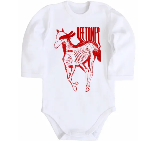 Детский боди Deftones horse Белый фото