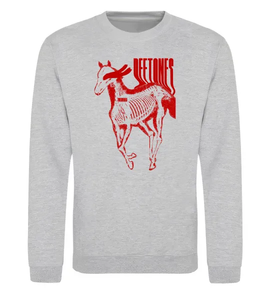 Світшот Deftones horse Сірий меланж фото