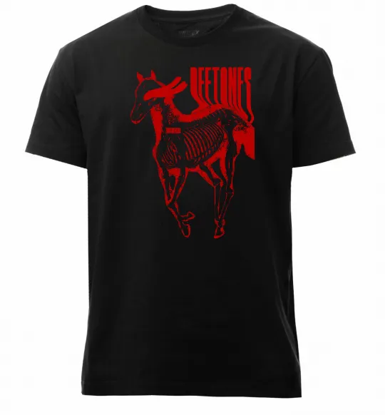 Мужская премиум футболка Deftones horse Черный фото