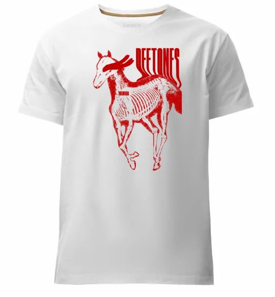 Мужская премиум футболка Deftones horse Белый фото