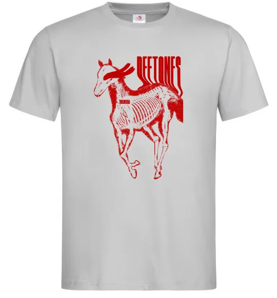 Мужская футболка Deftones horse Серый фото