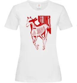 Женская футболка Deftones horse Белый фото