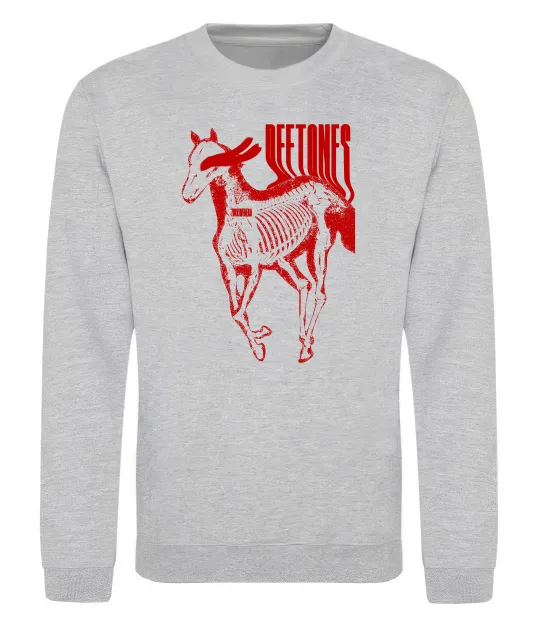 Світшот Deftones horse Сірий меланж фото