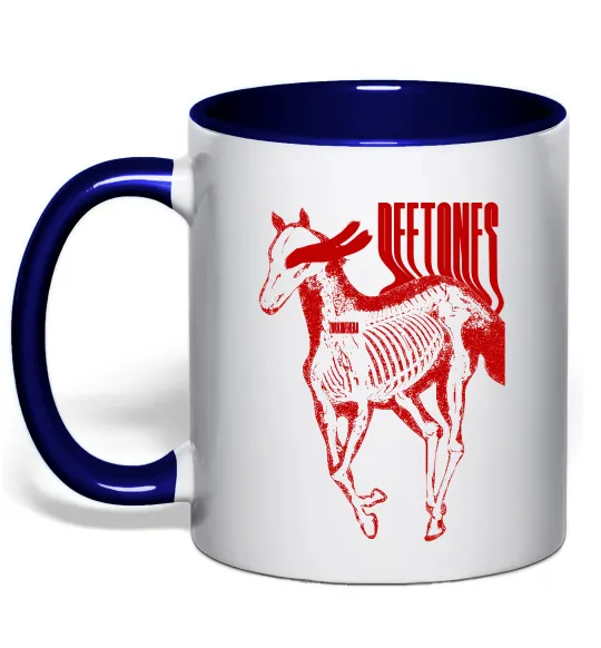 Чашка с цветной ручкой Deftones horse Глубокий темно-синий фото