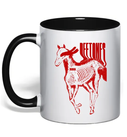Чашка с цветной ручкой Deftones horse Черный фото