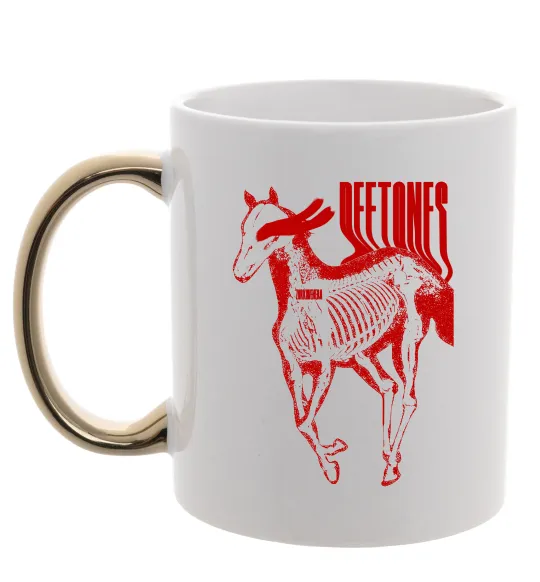 Чашка с цветной ручкой Deftones horse Золото фото