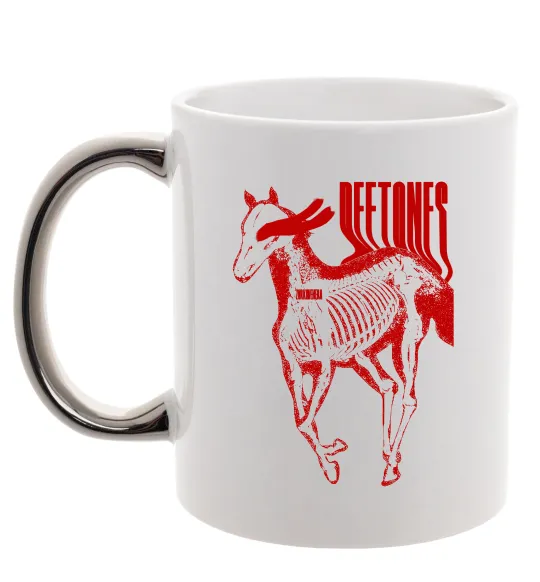 Чашка с цветной ручкой Deftones horse Серебро фото