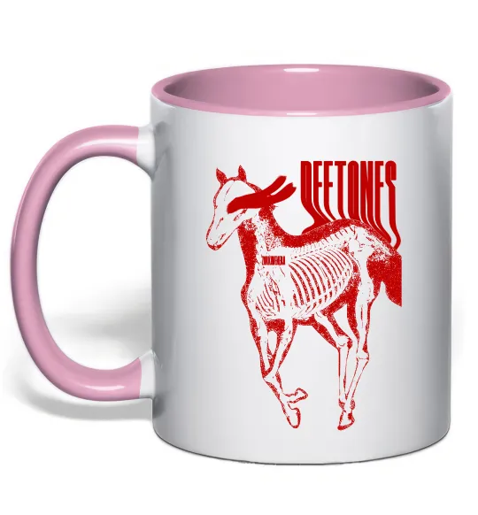 Чашка с цветной ручкой Deftones horse Нежно розовый фото