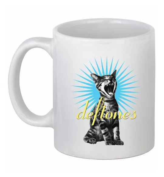 Чашка керамическая Deftones Cat Белый фото