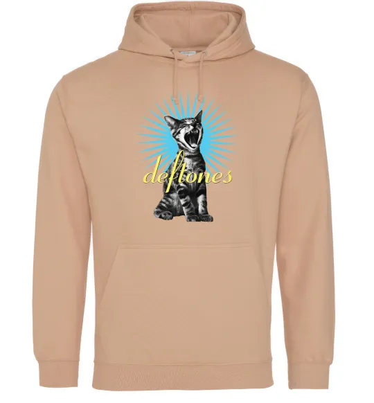 Чоловіча толстовка (худі) Deftones Cat Пісочний фото