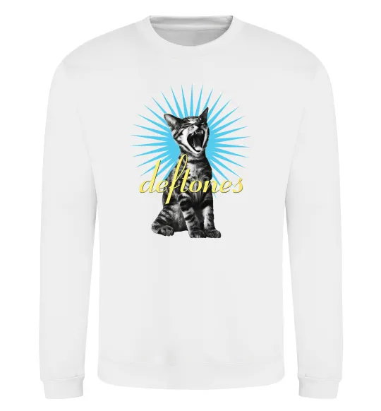 Свитшот Deftones Cat Белый фото
