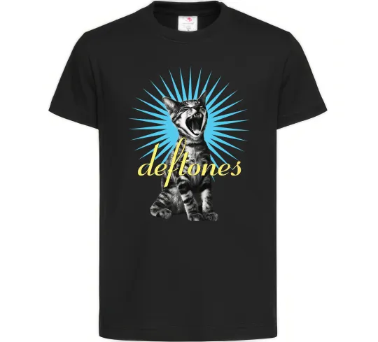 Детская футболка Deftones Cat Черный фото
