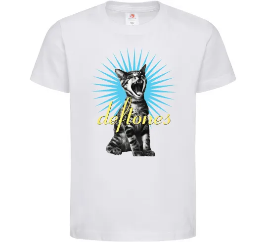 Детская футболка Deftones Cat Белый фото