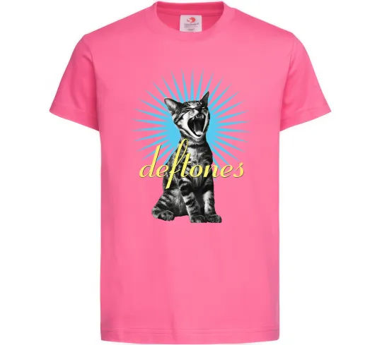 Детская футболка Deftones Cat Ярко-розовый фото