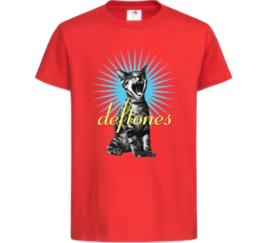 Детская футболка Deftones Cat Красный фото