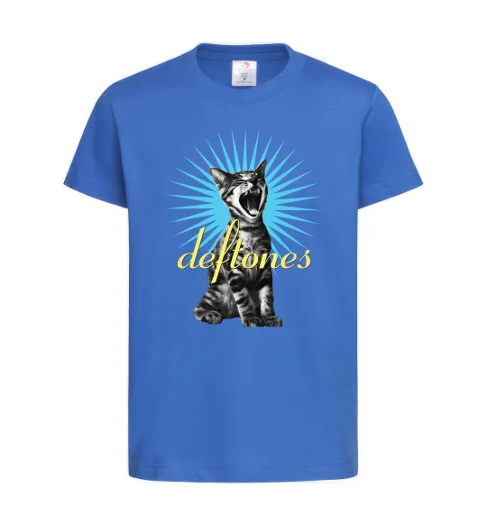 Дитяча футболка Deftones Cat Яскраво-синій фото