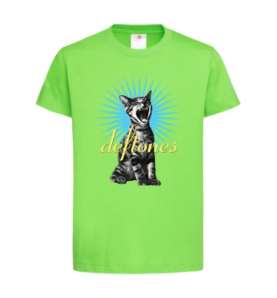 Дитяча футболка Deftones Cat Лаймовий фото