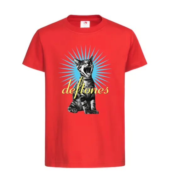 Дитяча футболка Deftones Cat Червоний фото