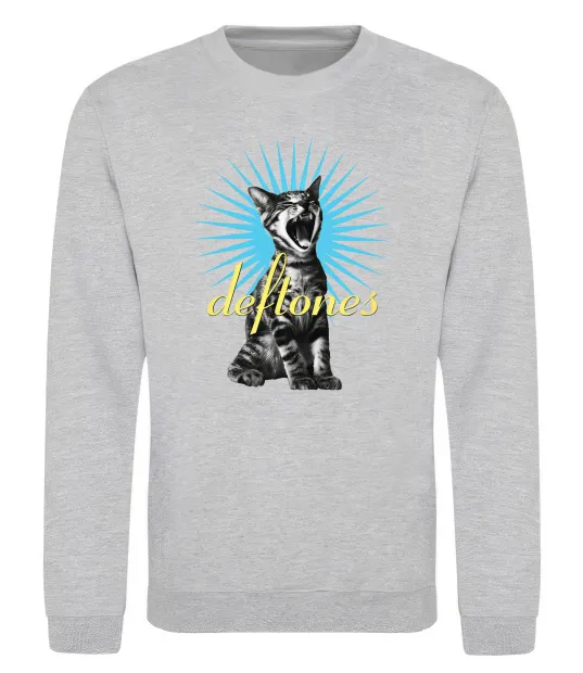 Світшот Deftones Cat Сірий меланж фото
