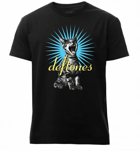 Чоловіча преміум футболка Deftones Cat Чорний фото