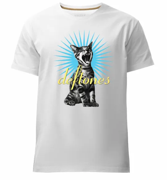 Чоловіча преміум футболка Deftones Cat Білий фото