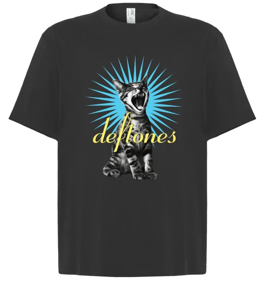 Футболка Оверсайз Deftones Cat Черный фото