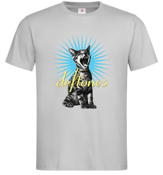 Мужская футболка Deftones Cat Серый фото