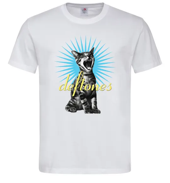 Мужская футболка Deftones Cat Белый фото
