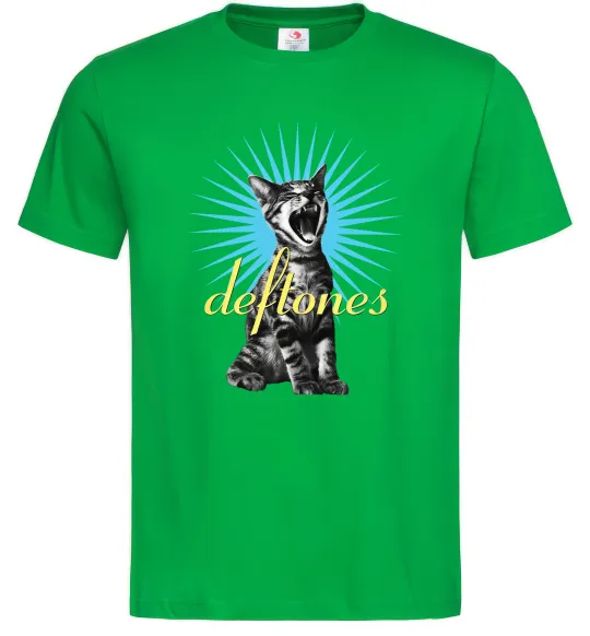 Мужская футболка Deftones Cat Зеленый фото