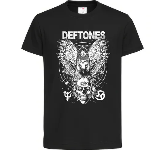 Дитяча футболка Deftones owl Чорний фото