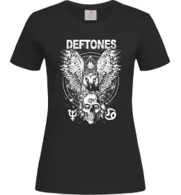 Женская футболка Deftones owl Черный фото