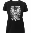 Женская премиум футболка Deftones owl Черный фото