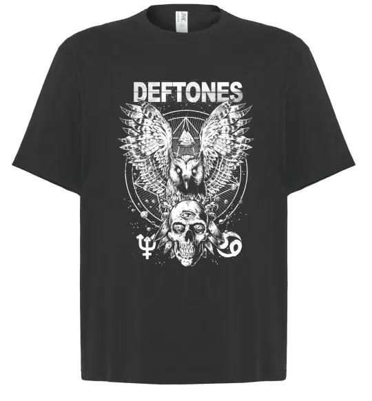 Футболка Оверсайз Deftones owl Чорний фото