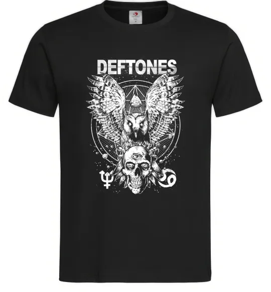 Мужская футболка Deftones owl Черный фото
