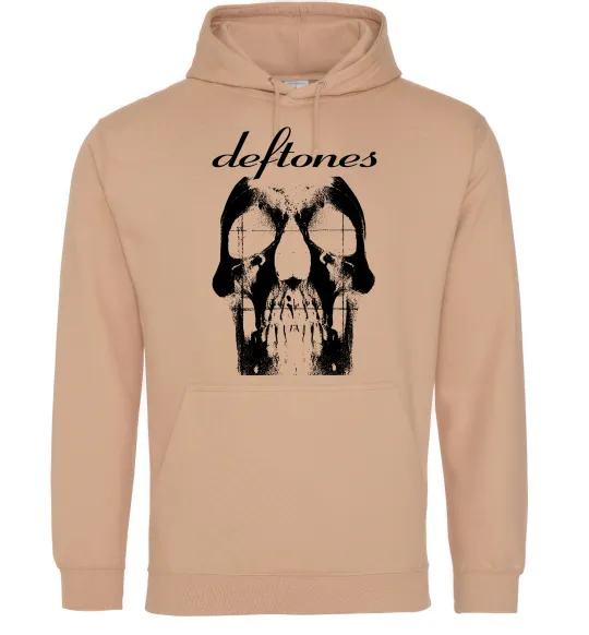 Мужская толстовка (худи) Deftones skull Песочный фото
