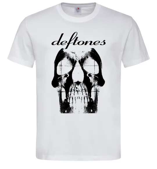 Мужская футболка Deftones skull Белый фото