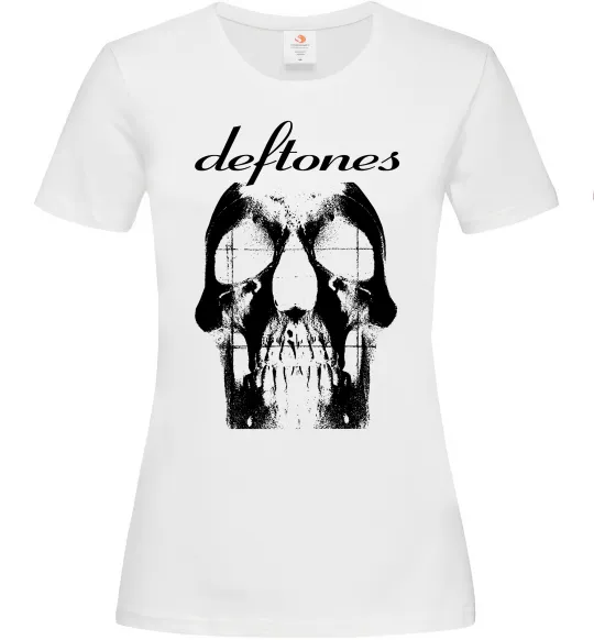 Женская футболка Deftones skull Белый фото