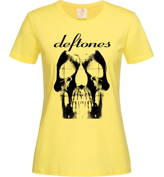 Женская футболка Deftones skull Лимонный фото