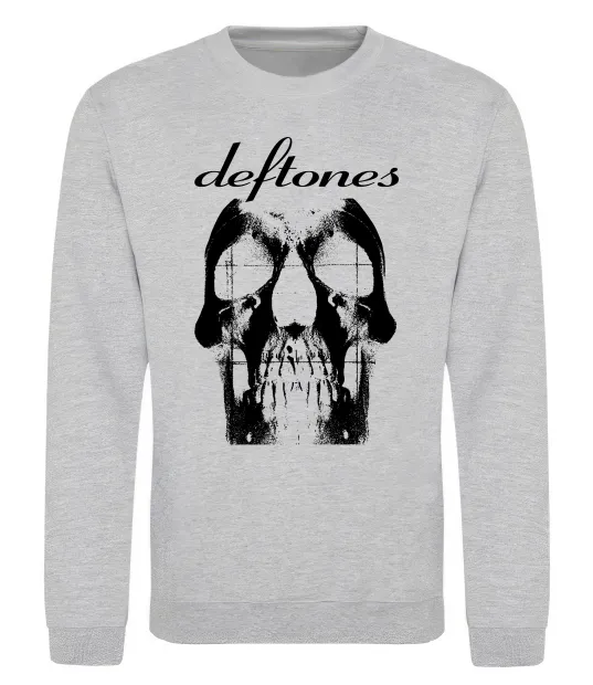 Світшот Deftones skull Сірий меланж фото