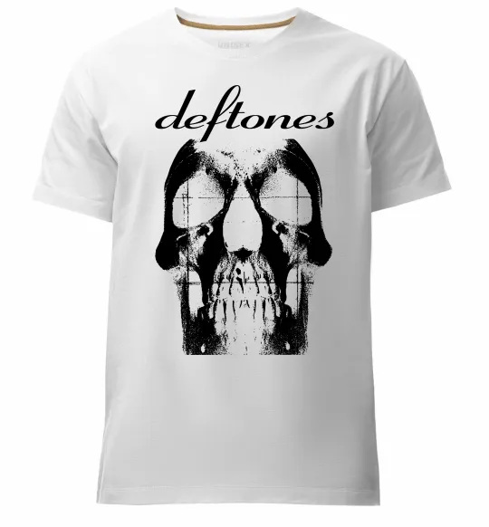 Чоловіча преміум футболка Deftones skull Білий фото