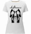 Жіноча преміум футболка Deftones skull Білий фото