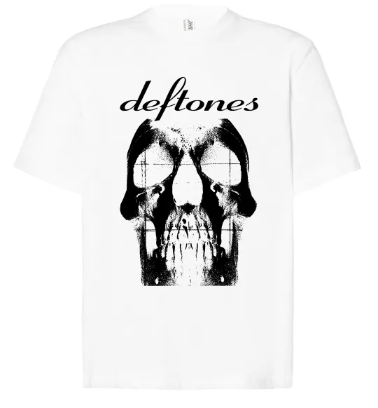 Футболка Оверсайз Deftones skull Белый фото