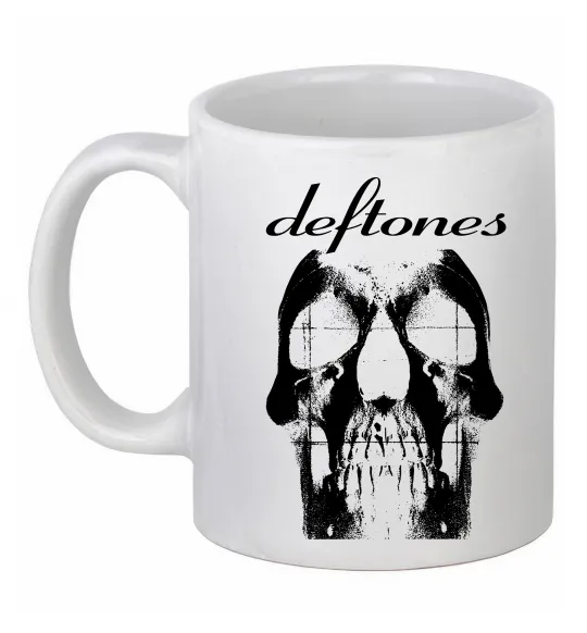 Чашка керамічна Deftones skull Білий фото