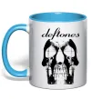 Чашка с цветной ручкой Deftones skull Голубой фото