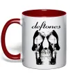 Чашка с цветной ручкой Deftones skull Красный фото