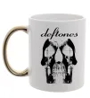 Чашка с цветной ручкой Deftones skull Золото фото